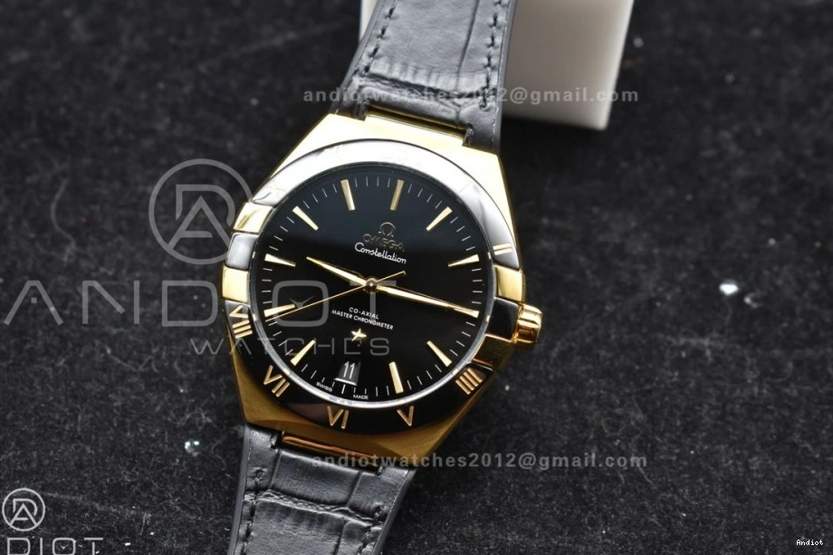 Strap Super Edition Gummy Clone A8900 Best VSF Black Dial on Constellation Ceramic Black 1:1 YG Black 0105